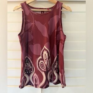 Vince Camuto Burgundy Floral Tank Top